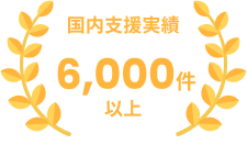 国内支援実績 6,000件以上